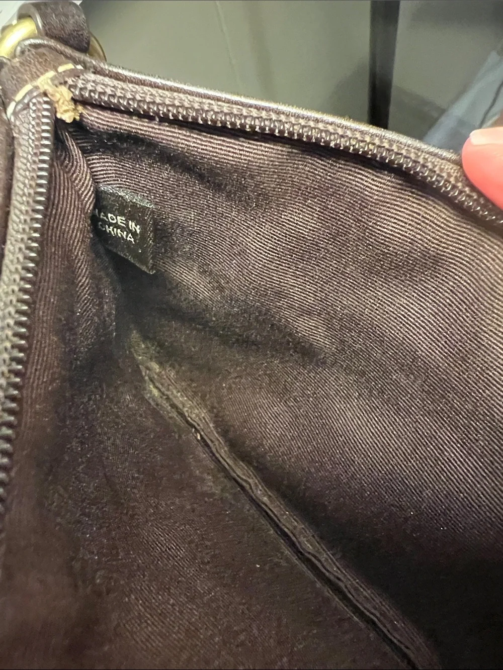 Coach Gold and Tan Patchwork Signature Wristlet